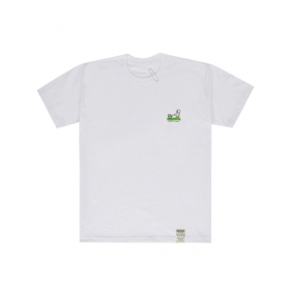 GRAVER パピーワークバッグロゴショートスリーブ T シャツホワイト