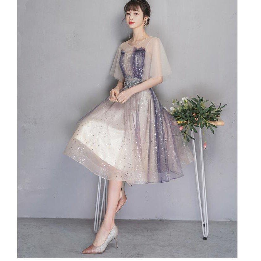 Hot!!!ロングドレス 袖あり パーティードレス ミモレ丈 ウエディングドレス 結婚式 お呼ばれ 二次会 披露宴 謝恩会 おしゃれ 着痩せ 発表会