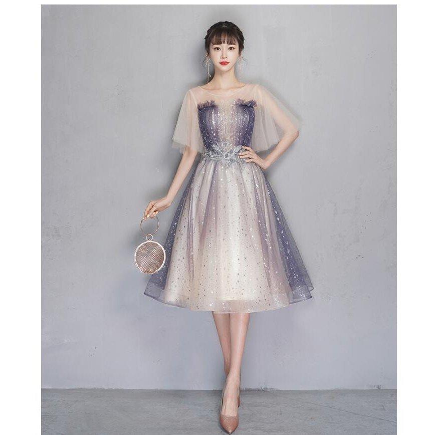 Hot!!!ロングドレス 袖あり パーティードレス ミモレ丈 ウエディングドレス 結婚式 お呼ばれ 二次会 披露宴 謝恩会 おしゃれ 着痩せ 発表会