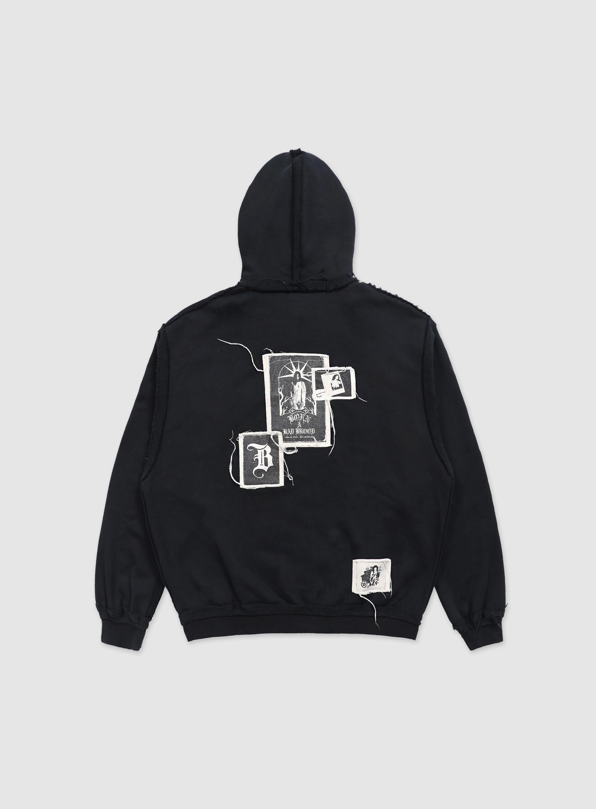 アウターその他 BADBLOOD Grime Hooded Zip-Up Black BADBLOOD】 GRIME HOODED ZIP-UP : BLACK 必需品