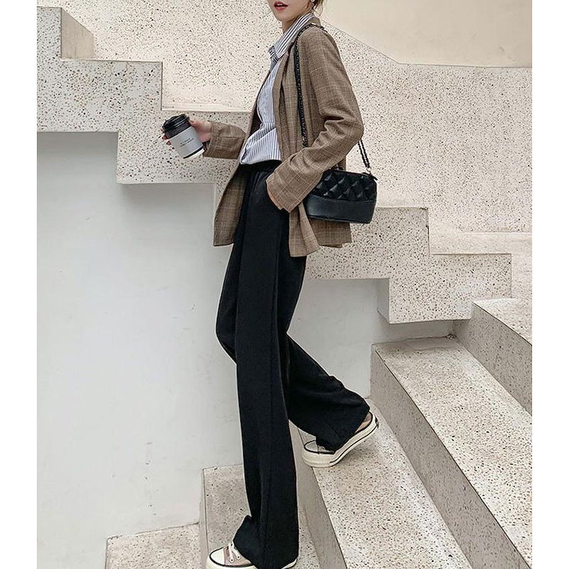 ガウチョパンツ レディース 無地 フレア ワイドパンツ 大きいサイズ ハイウエスト ボトムス 着やせ