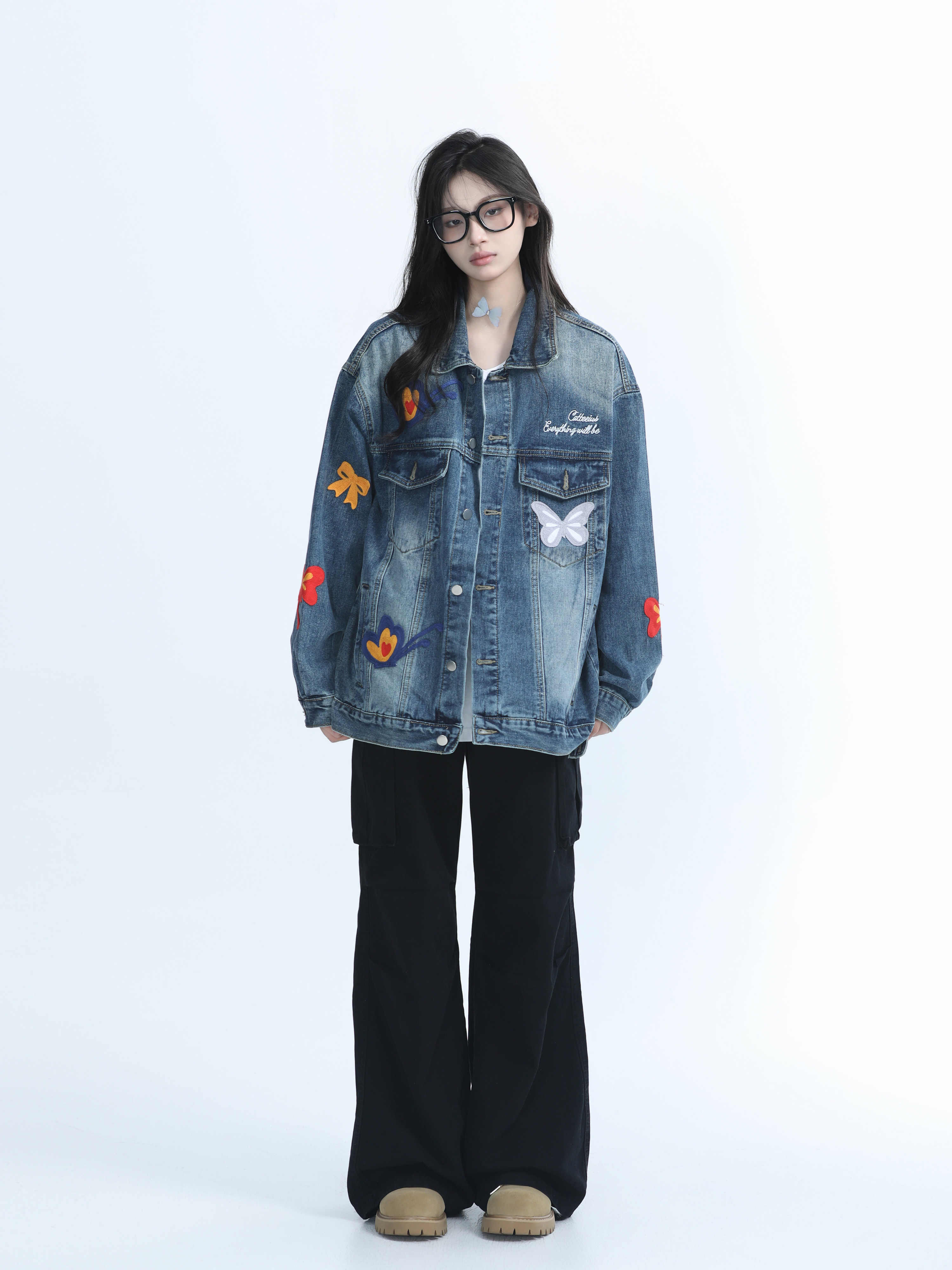 「SHANKONG」【高·品質版】【上品】2025新作 デニムジャケット アウター レトロ ゆったり 韓国ファッション レディーストップス アウター トップス セミロング トップス 34 「SHANKONG」【高·品質版】【上品】2025新作 デニムジャケット アウター レトロ ゆったり 韓国ファッション レディーストップス アウター トップス セミロング トップス 34