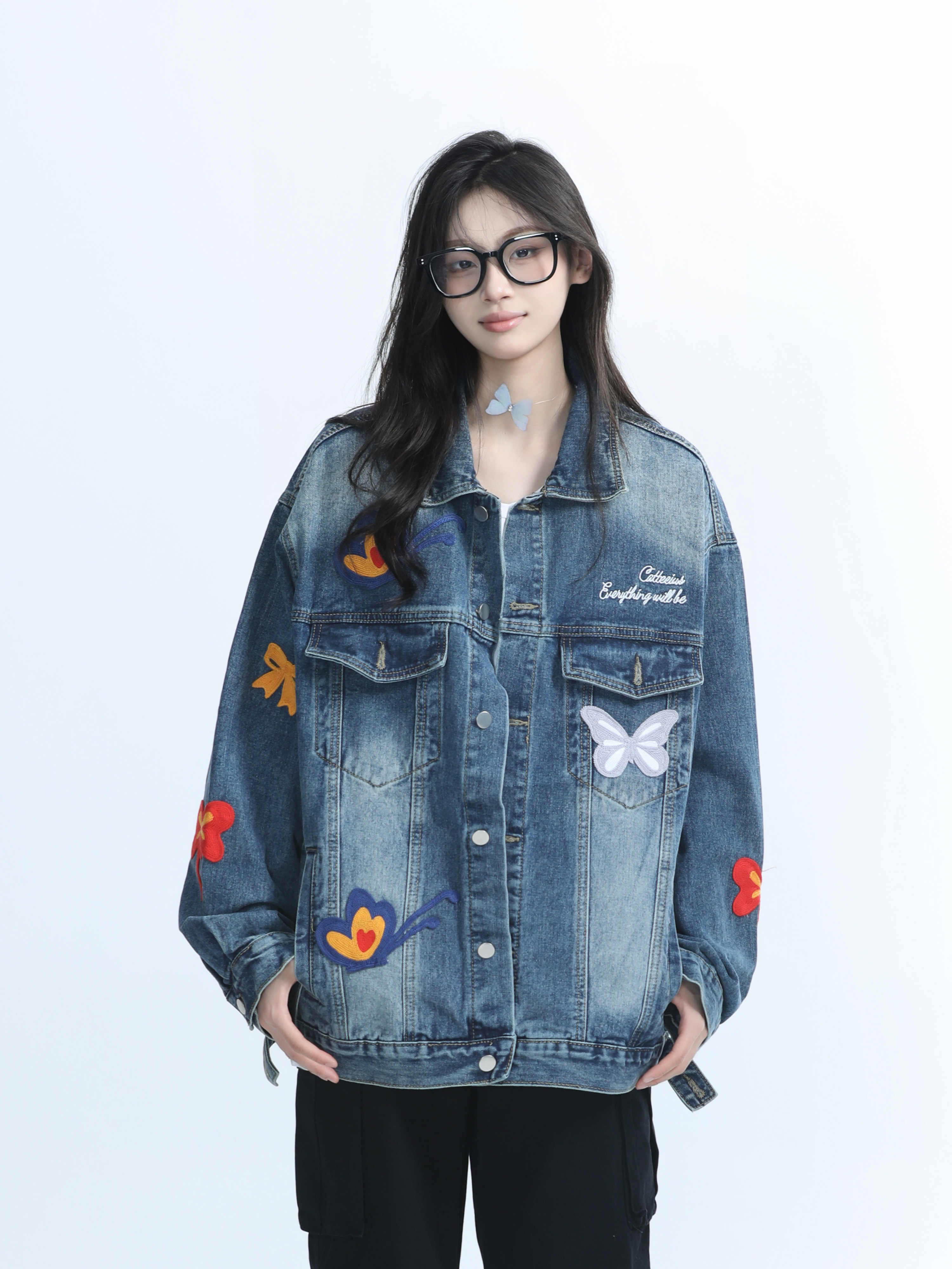 「SHANKONG」【高·品質版】【上品】2025新作 デニムジャケット アウター レトロ ゆったり 韓国ファッション レディーストップス アウター トップス セミロング トップス 34 「SHANKONG」【高·品質版】【上品】2025新作 デニムジャケット アウター レトロ ゆったり 韓国ファッション レディーストップス アウター トップス セミロング トップス 34