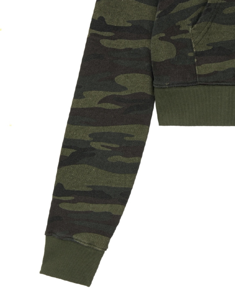AEAE ♥ WEB LOGO CROP L S /追跡付 aeae】 WEB LOGO CROP HOOD ZIP UP : CAMO GREEN