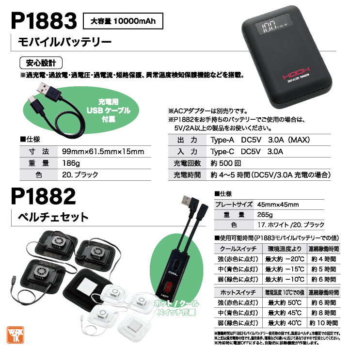 村上被服 水冷服 長袖ペルチェコンプレッションセット フルセット 春夏 電動ウェア バッテリー メンズ レディース 接触冷感 ストレッチ UVカット 消臭テープ /mh-pc222