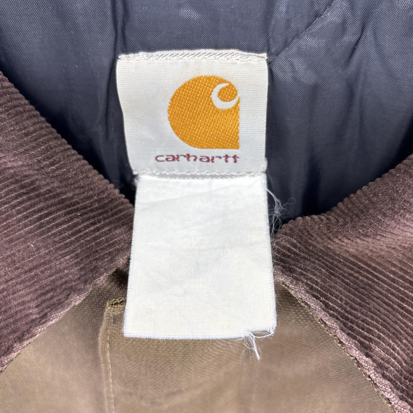 古着 ナイロンダックジャケット フルジップ 中綿 カバーオール 大きいサイズ ワーク ワンポイントロゴ ブラウン系 メンズ