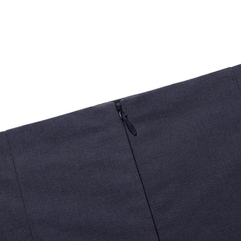 REORG FJD リネンバックスリットスカート ブルー