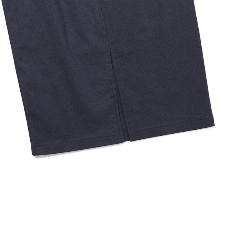 REORG FJD リネンバックスリットスカート ブルー