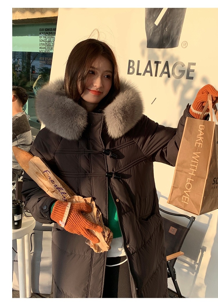 2025新作ダウンジャケットレディースミディアムロングホワイトダックダウン厚みのあるおしゃれなロングスリムジャケット