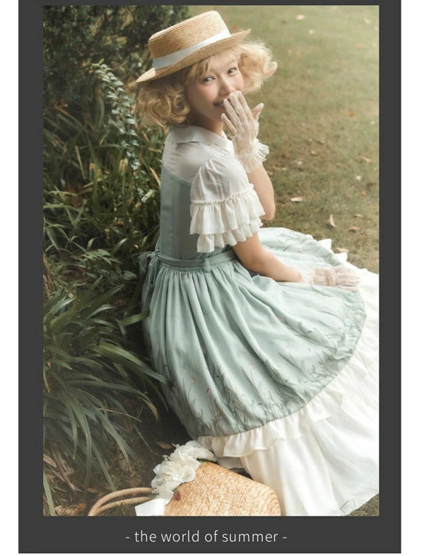 ロリータワンピース リーフ柄 春夏用 ミモレ丈 切り替え ゴスロリ レディース ワンピース Aライン ロリィタファッション フリル レース リボン 半袖 日常着 洋服 コスチューム 衣装 エレガント ロリータワンピース リーフ柄 春夏用 ミモレ丈 切り替え ゴスロリ レディース ワンピース Aライン ロリィタファッション フリル レース リボン 半袖 日常着 洋服 コスチューム 衣装 エレガント