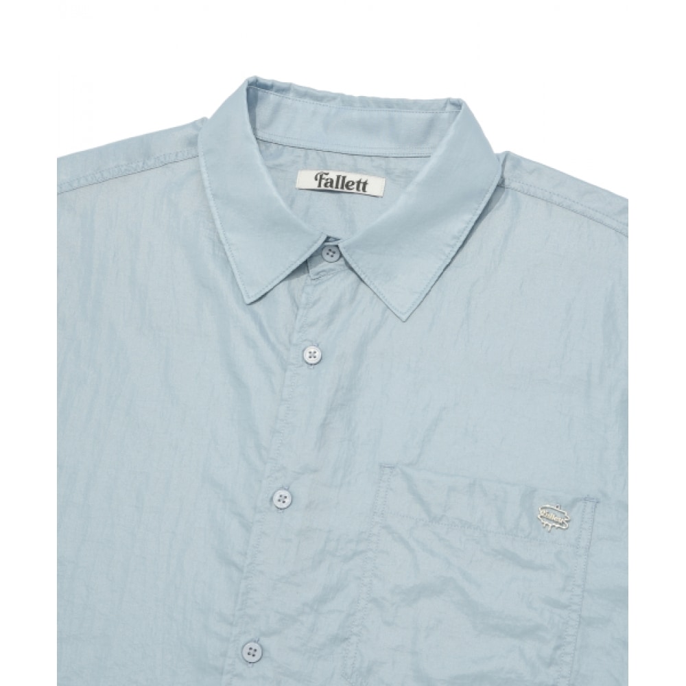 FALLETT ルーズフィットシアーシャツグレイシーブルー