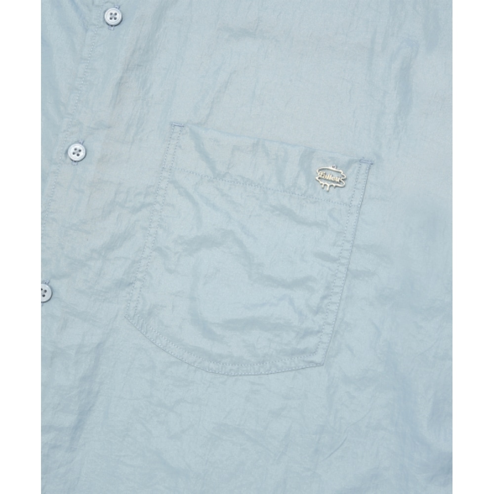 FALLETT ルーズフィットシアーシャツグレイシーブルー
