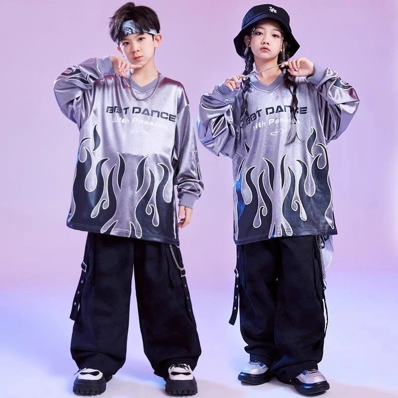 街のダンスの子供のファッション服の男の子のヒップホップの出演服の新型のhiphopのジャズのダンスのスーツのドラムのショーの服装
