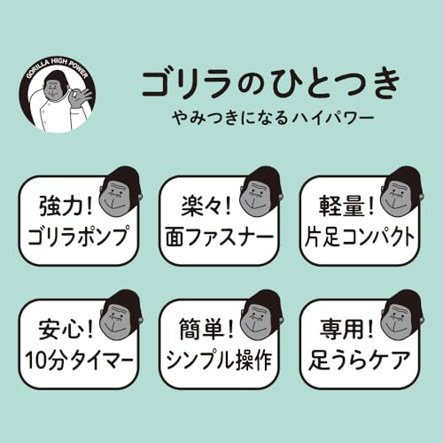 ゴリラのひとつき 電動 足うらケア タイマー 10分 自動OFF 軽量 3段階調節(強・中・弱) 簡単装着 ピンク ドウシシャ