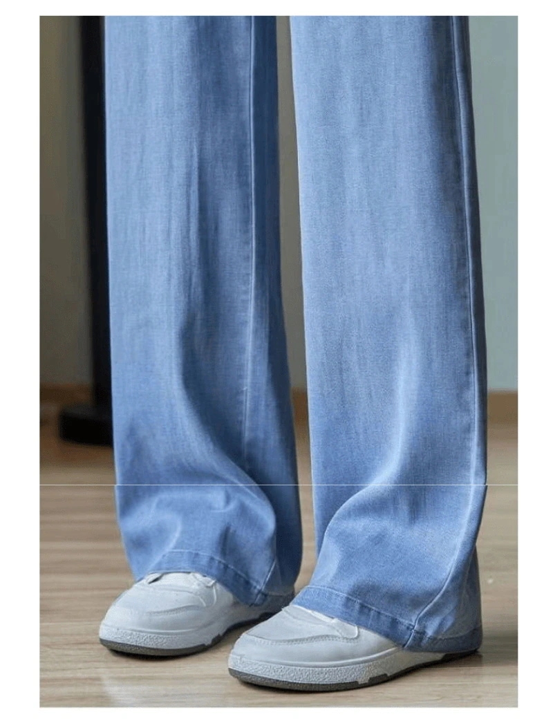 【20点セット】【急速出荷】冷感ジーンズ クール ワイドパンツ デニムパンツ イージーパンツ ストレッチパンツ 無地 ポケット ウエストゴム ジョガー レディース 韓国ファッション 四節適用 ゆったり