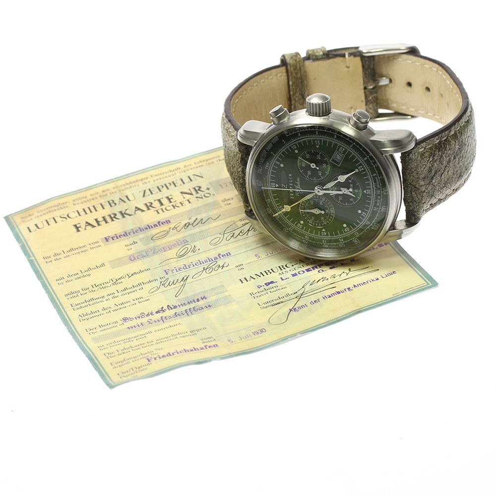 ツェッペリン ZEPPELIN 8680-4 100周年記念モデル 日本限定 クロノグラフ クォーツ メンズ 保証書付き_780274【中古】