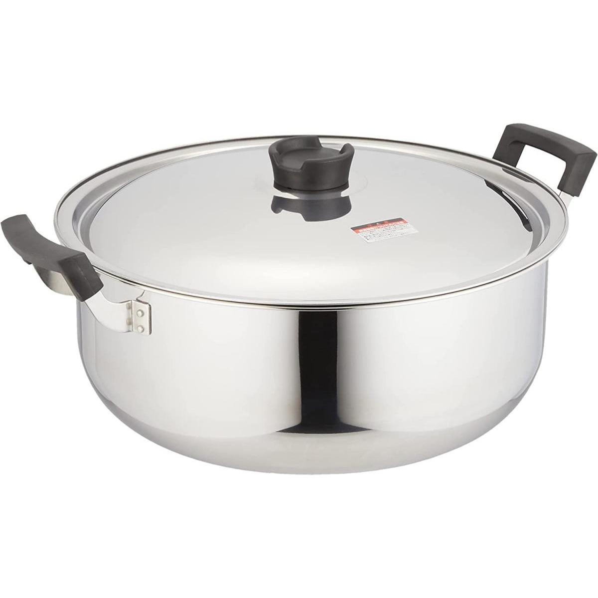 ベストコ 郷の味鍋 36cm ステンレス 鍋 ND-6019 両手鍋 IH オール熱源対応 ミラー仕上げ 持ちやすい フタ付
