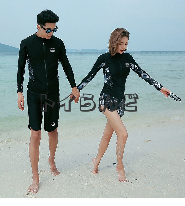 【7月の新作特典】フィットネス 水着 メンズ ラッシュガード 水着 ペア カップル 水着 体型カバー レディース お揃い セットアップ 長袖 競泳水着 練習用 大きいサイズ フィットネス水着 ショート