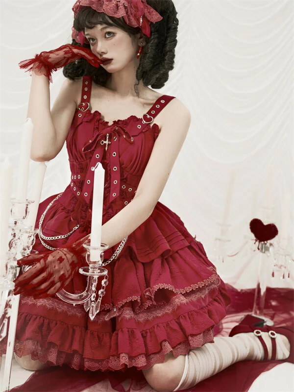 ロリータドレス ゴシック JSK エレガント 可愛い ドレス コントラクトクロス 編み上げ 綺麗 pattayablatt.com