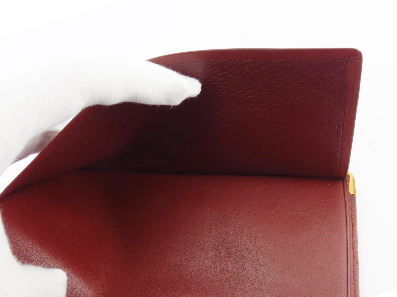 長札入れ 札入れ マストライン レディース メンズ ボルドー ゴールド 中古