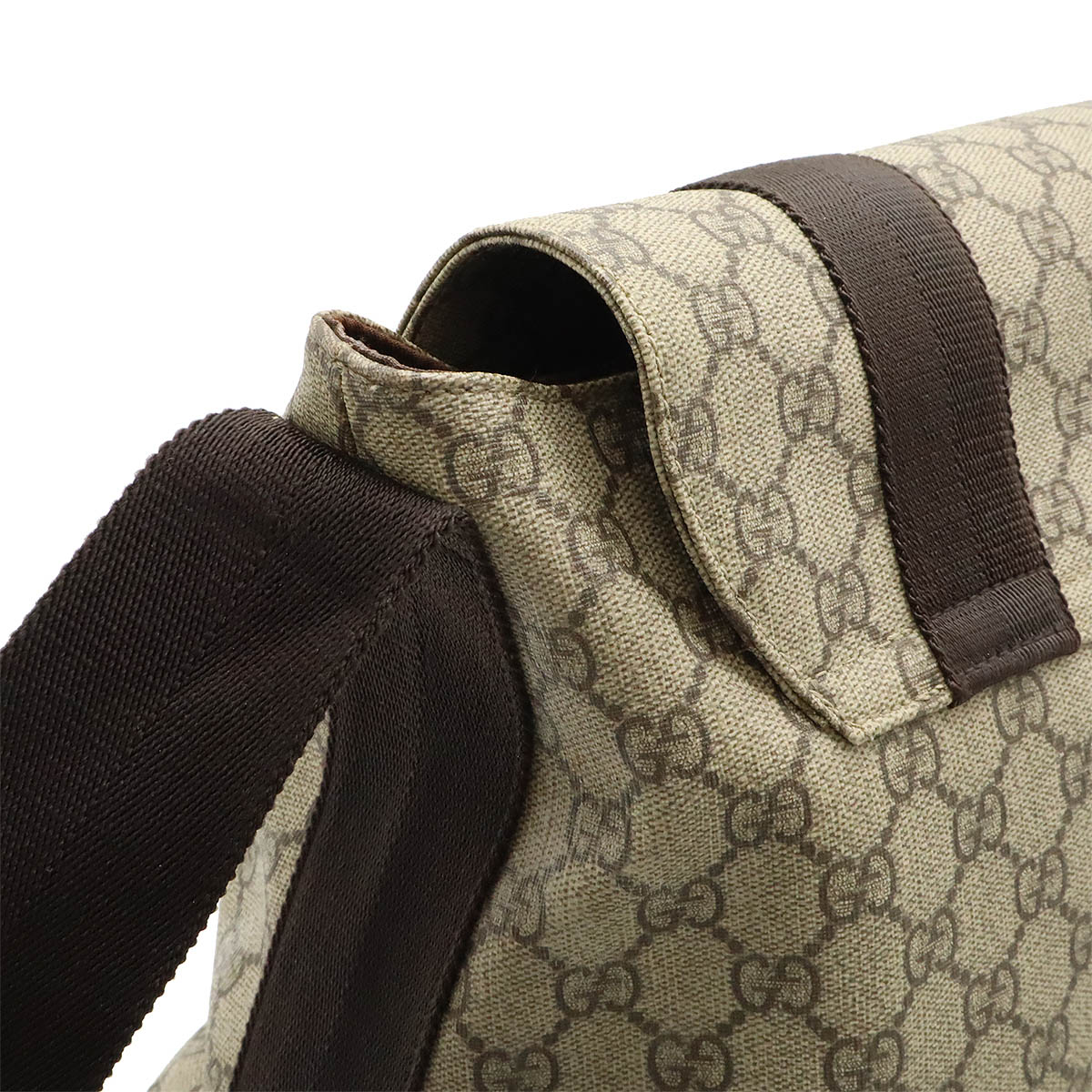 GGプラス メッセンジャーバッグ ショルダーバッグ 斜め掛け PVC レザー ベージュ ダークブラウン 茶 12237 GGプラス メッセンジャーバッグ ショルダーバッグ 斜め掛け PVC レザー ベージュ ダークブラウン 茶 12237