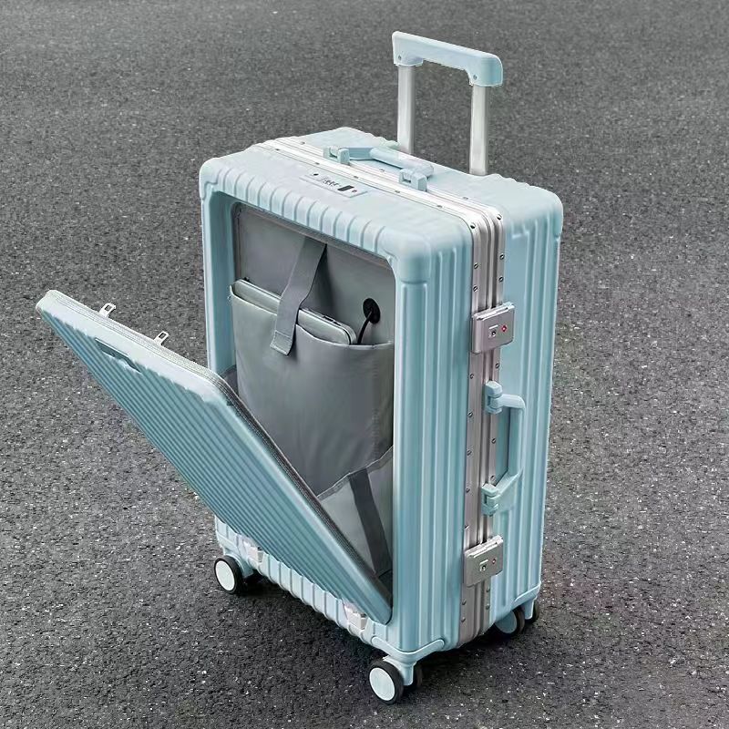 大容量スーツケース フロント開口 20インチ～26インチ アルミフレームトランク 多機能スーツケース ビッグサイズ 今月の新型 USB充電口 税関パスワードロック 外出専用 タイロッドボックス