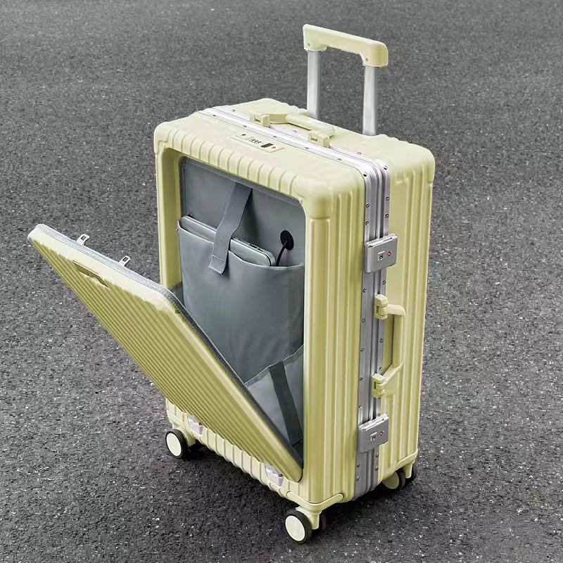 大容量スーツケース フロント開口 20インチ～26インチ アルミフレームトランク 多機能スーツケース ビッグサイズ 今月の新型 USB充電口 税関パスワードロック 外出専用 タイロッドボックス