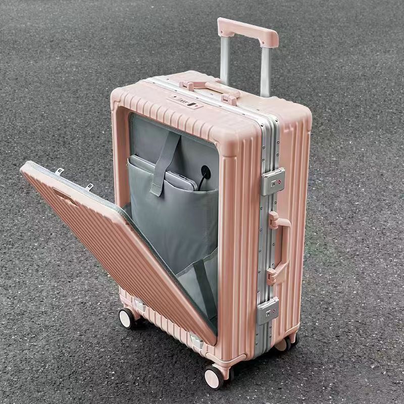 大容量スーツケース フロント開口 20インチ～26インチ アルミフレームトランク 多機能スーツケース ビッグサイズ 今月の新型 USB充電口 税関パスワードロック 外出専用 タイロッドボックス