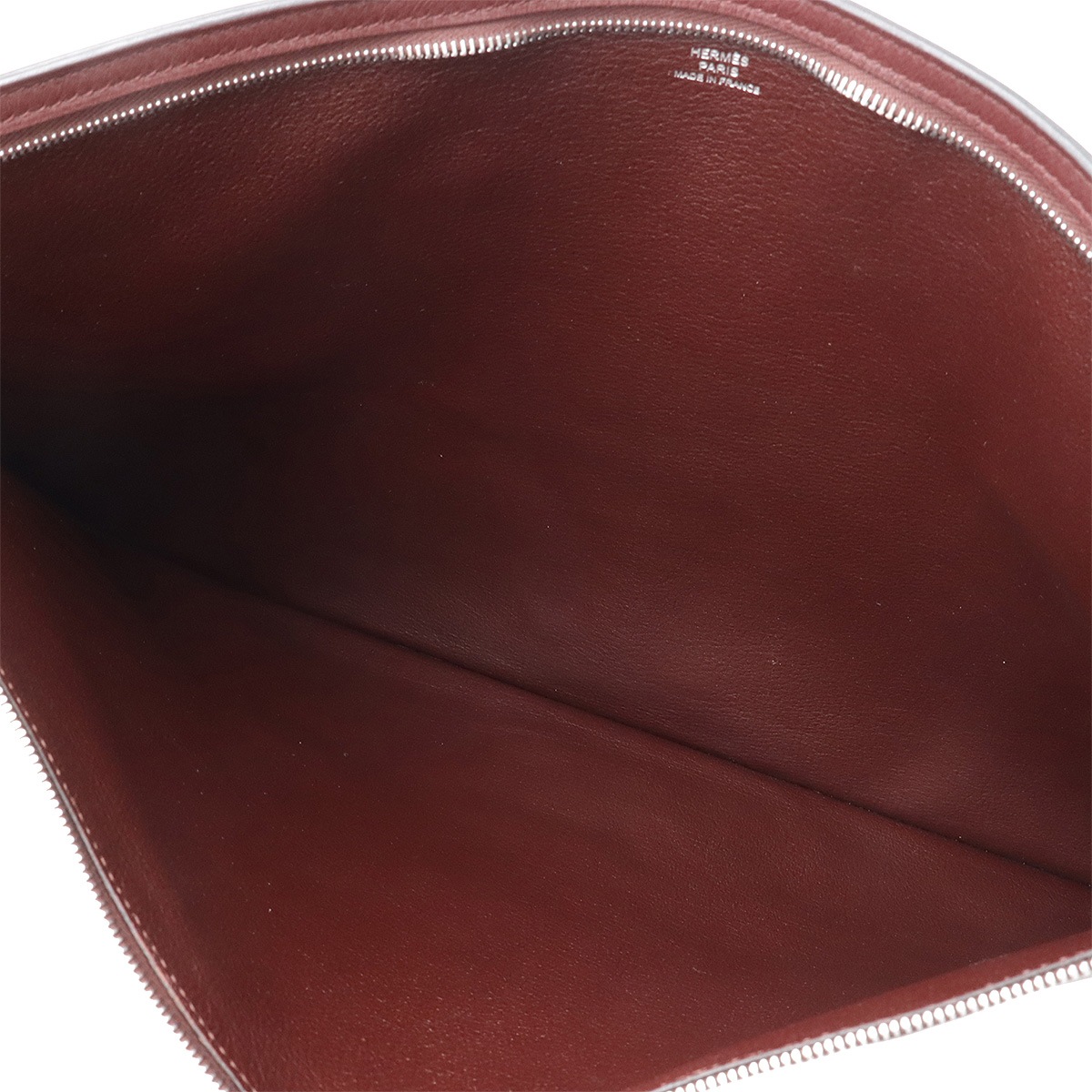 クラッチバッグ セカンドバッグ マチなし レザー ボルドー シルバー金具 L刻 クラッチバッグ セカンドバッグ マチなし レザー ボルドー シルバー金具 L刻