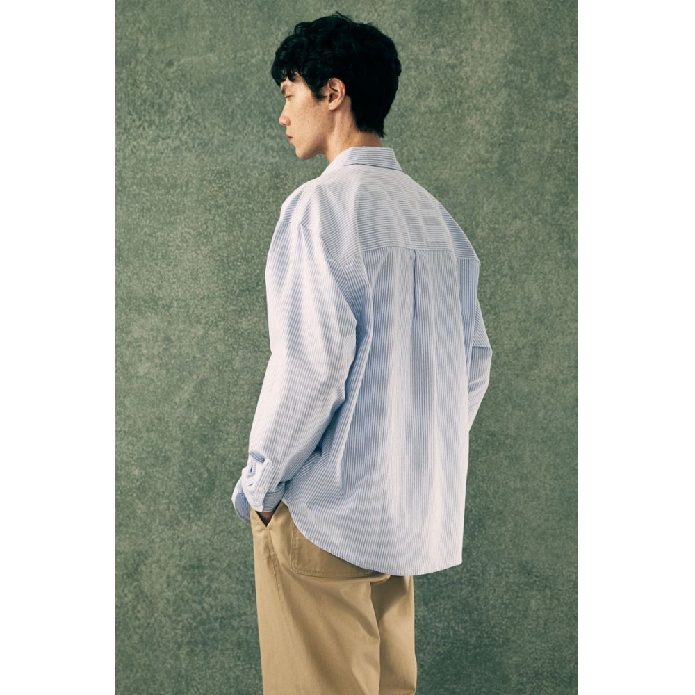 H&M ルーズフィットオックスフォードシャツライトブルー/ストライプ H&M ルーズフィットオックスフォードシャツライトブルー/ストライプ