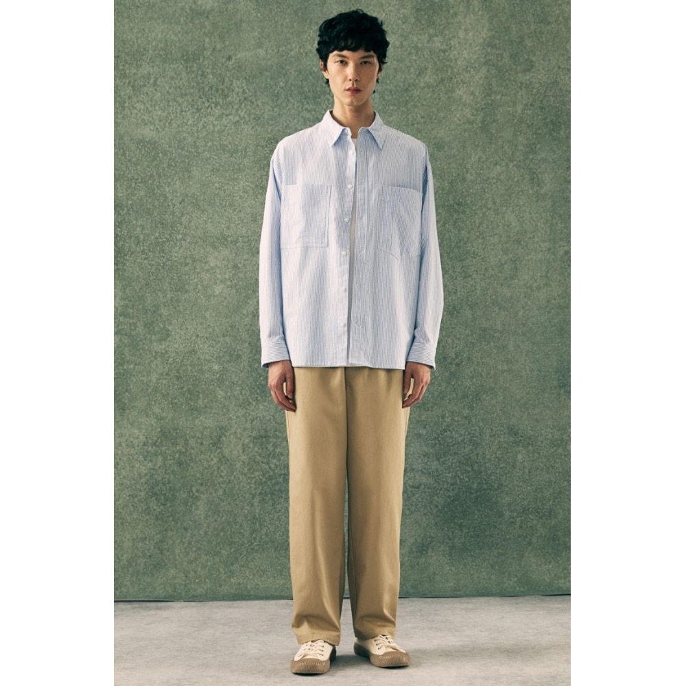H&M ルーズフィットオックスフォードシャツライトブルー/ストライプ H&M ルーズフィットオックスフォードシャツライトブルー/ストライプ