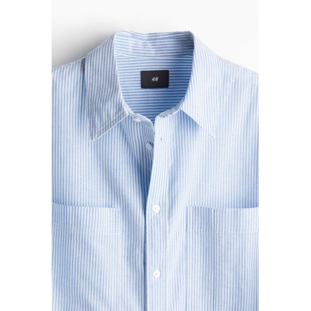 H&M ルーズフィットオックスフォードシャツライトブルー/ストライプ H&M ルーズフィットオックスフォードシャツライトブルー/ストライプ
