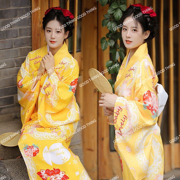 浴衣 3点セット イエロー オレンジ 選べる浴衣3点セット utatane日吉染