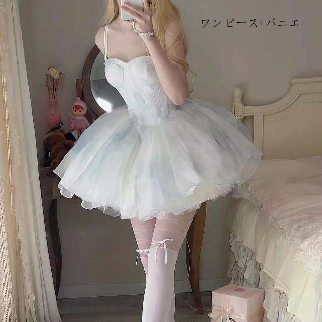 [高品質]ワンピース Lolita レディースワンピース 可愛い 姫様 ロリータ風ワンピ 萌え萌え 日系女子中高生 イベント衣装 切り替え風 コスチューム 衣装 学園祭 文化祭 日常着 写真撮影 舞台