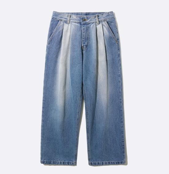 [JEMUT]★ICE TWO TUCK WASHING WIDE DENIM PANTS JEMUT] Ice Two Tuck Washing Wide Denim Pants デニム・ジーンズ