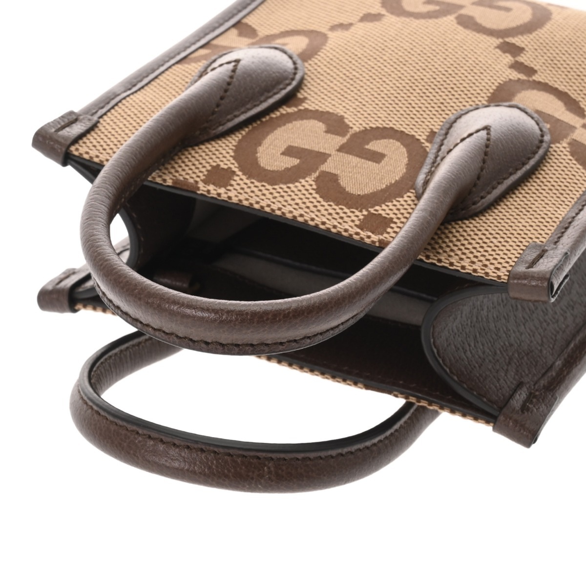 ミニ トートバッグ ジャンボGG 2WAY ベージュ/ブラウン 699406 レディース GGキャンバス レザー ハンドバッグ 新同 中古 銀蔵 ミニ トートバッグ ジャンボGG 2WAY ベージュ/ブラウン 699406 レディース GGキャンバス レザー ハンドバッグ 新同 中古 銀蔵