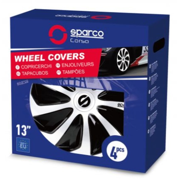SPARCO CORSA ホイールカバー 13インチ シルバー/ブラック SPC1373SVBK_J SPARCO CORSA ホイールカバー 13インチ シルバー/ブラック SPC1373SVBK_J