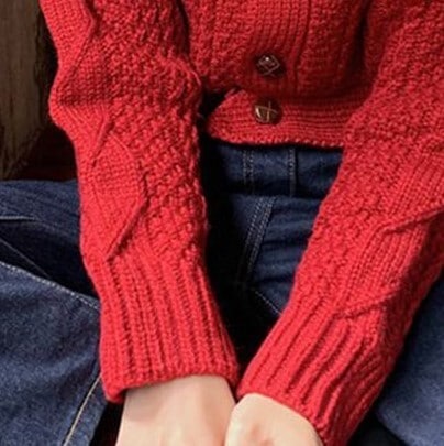セーターカーディガン ジャケット ホワイト レッド トップス ニットソー セーター カーディガン