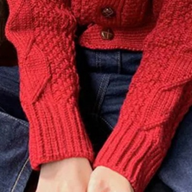 セーターカーディガン ジャケット ホワイト レッド トップス ニットソー セーター カーディガン