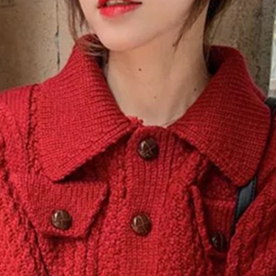 セーターカーディガン ジャケット ホワイト レッド トップス ニットソー セーター カーディガン