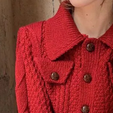 セーターカーディガン ジャケット ホワイト レッド トップス ニットソー セーター カーディガン