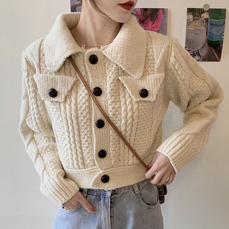 セーターカーディガン ジャケット ホワイト レッド トップス ニットソー セーター カーディガン