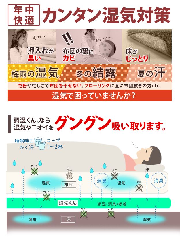 除湿マット セミダブル 110×180cm 洗える 湿度調整マット 除湿シート