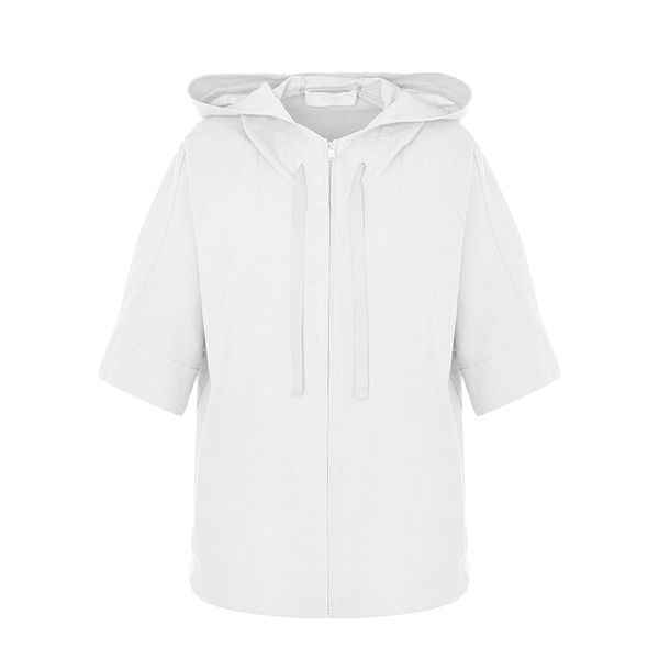 (ニューヨーク訪問) リネンフード付きストリングピンタックジャンパー (VY4JP22)