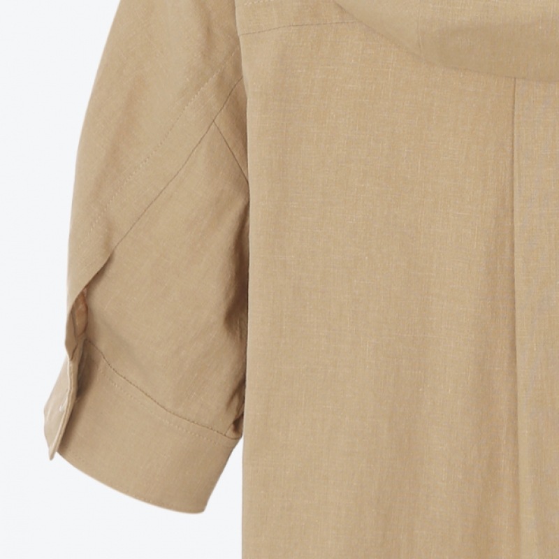 (ニューヨーク訪問) リネンフード付きストリングピンタックジャンパー (VY4JP22)