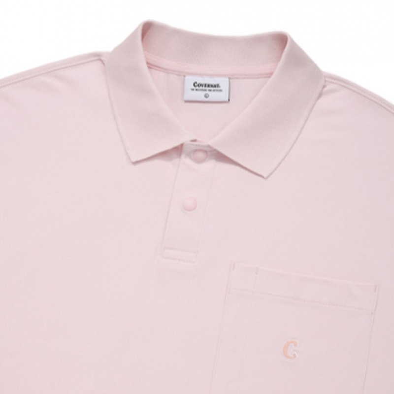 COVERNAT オーセンティックポケットカラー T シャツライトピンク COVERNAT オーセンティックポケットカラー T シャツライトピンク