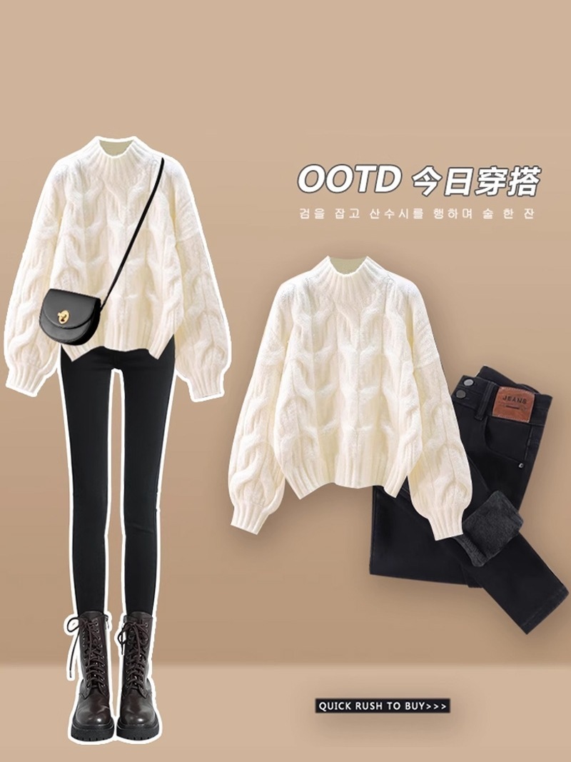 【送料無料】ストリートミルクの優しいスタイル良い赤いセーター旧正月スーツとツーピース痩身ペンシルパンツの完全なセット 母の日のプレゼント 【送料無料】ストリートミルクの優しいスタイル良い赤いセーター旧正月スーツとツーピース痩身ペンシルパンツの完全なセット 母の日のプレゼント