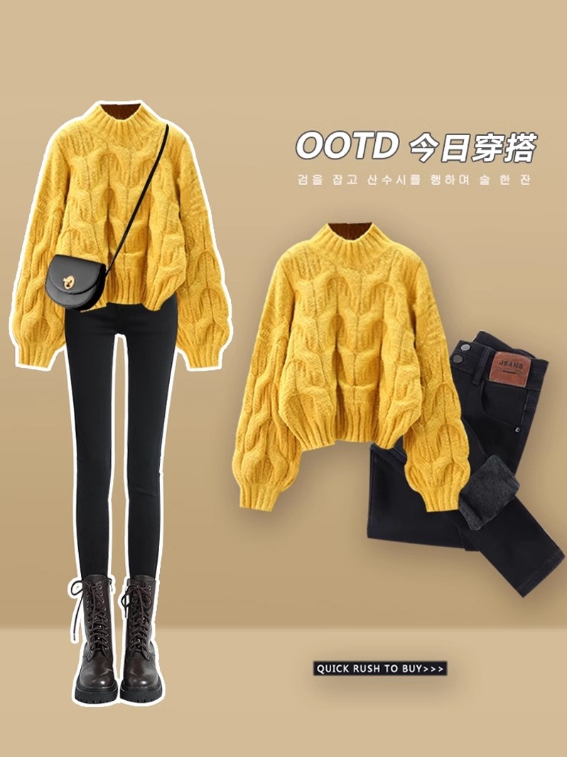 【送料無料】ストリートミルクの優しいスタイル良い赤いセーター旧正月スーツとツーピース痩身ペンシルパンツの完全なセット 母の日のプレゼント 【送料無料】ストリートミルクの優しいスタイル良い赤いセーター旧正月スーツとツーピース痩身ペンシルパンツの完全なセット 母の日のプレゼント