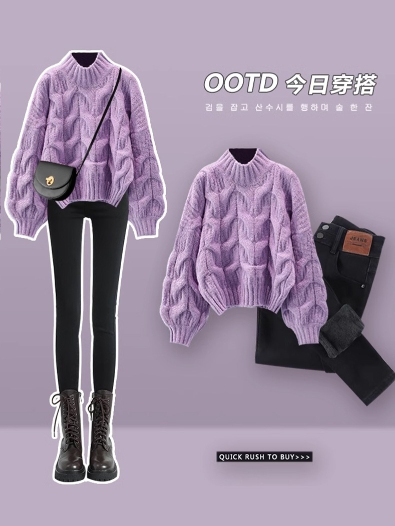 【送料無料】ストリートミルクの優しいスタイル良い赤いセーター旧正月スーツとツーピース痩身ペンシルパンツの完全なセット 母の日のプレゼント 【送料無料】ストリートミルクの優しいスタイル良い赤いセーター旧正月スーツとツーピース痩身ペンシルパンツの完全なセット 母の日のプレゼント