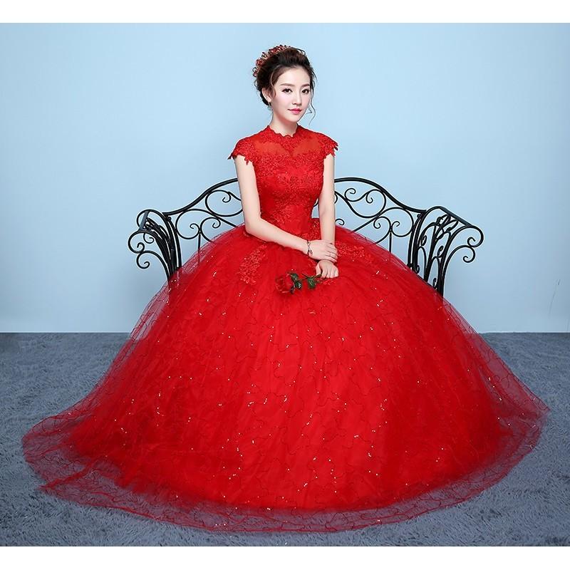 ウェディングドレス ブライズメイドドレス ワンピース 大きいサイズ 花嫁ドレス 花嫁 結婚式 披露宴 体型カバー ホワイト レッド フォーマル
